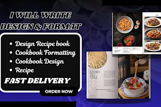 write, format, design recipes book, cookbook formatting, cookbook design, recipe