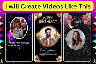 create happy birthday video with photo and message