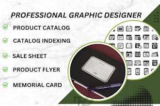 design a product catalog  slideshow catalog indexing sales sheet product flyer