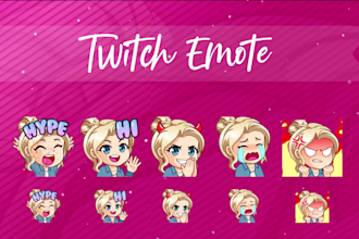 design twitch emotes, kick emotes , twitch emotes art