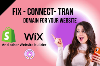 fix, connect or transfer domain to website dns for eu, UK, USA shopify wix store