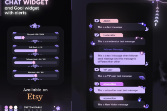 create custom chat goal and event widget for your twitch stream