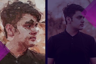 draw digital oil painting portraits in photoshop