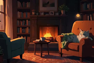 create loop animation for streamer, lofi, music video