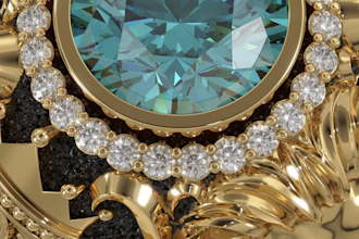 create 3d jewelry design, 3d printing, photorealistic render