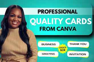 create greeting card business card thank you card custom stationery in canva