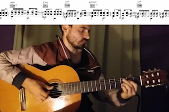 create a beginner friendly guitar tutorial for any song you choose