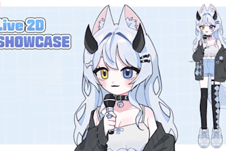 draw live 2d vtuber model, live 2d rigging, vtuber model, vtuber commission