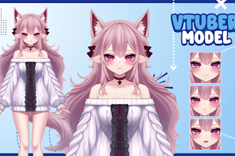 design and rigging anime live2d, vtuber model for streamer