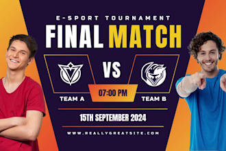 design eye catching gaming poster, twitch banner and esports tournament artwork