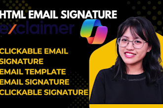 create HTML email signature , design clickable email signature using exclaimer