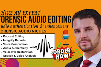 do forensic audio editing, cut, cleanup, enhance, repair, remove noise, and echo