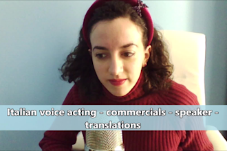 italian female voice for dubbing and voiceover recordings