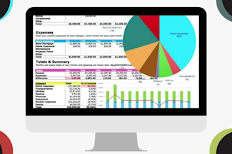 create excel budget spreadsheet planner, productivity tracker for etsy store