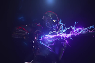 make lightning sword logo reveal video in full hd in 24 hours