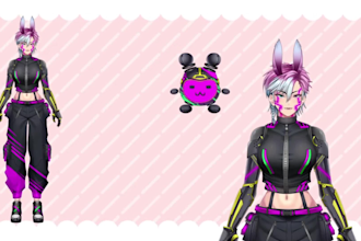 draw, rig female or male 2d vtuber model, 2d vtuber rigging, live2d model, chibi