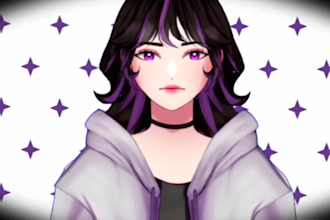 draw and rig 2d vtuber model, 2d vtuber commission, chibi model, vtuber model