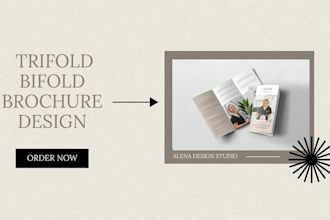 design business trifold, bifold brochure