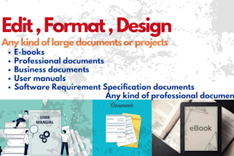 edit, design, format, ebooks, ms word documents, PDF files