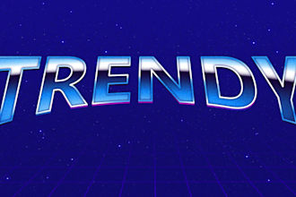 design 80s 90s retro vintage cyberpunk glitch word art style text effect