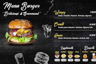design an eyecatching restaurant menu for you