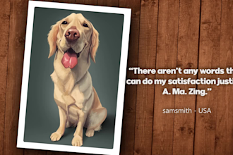 draw an awesome caricature portrait of your pet