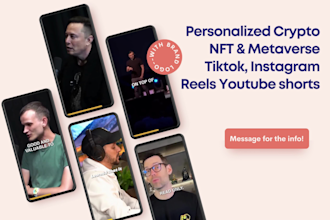 make 50 crypto nft metaverse tiktok instagram reels, youtube shorts