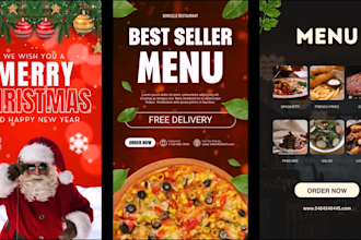 design restaurant menu, TV screen, print menu design