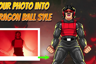 turn your photo into dragon ball style for your kick, twitch, youtube, facebook