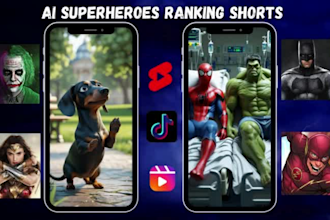 create viral ai superheroes ranking shorts for youtube channel monetization