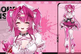 draw anime model and rig live2d model 3d vtuber model vbriger