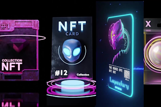 create promotional trading nft ads, crypto 3d card animation