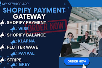 create paypal, stripe, wise, shopify balance, shopify payment