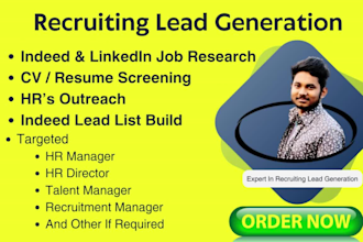 provide targeted recruitment leads from linkedin, indeed, and job portals