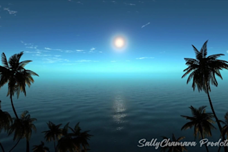 create 3d animated 50 ocean wave meditation music videos