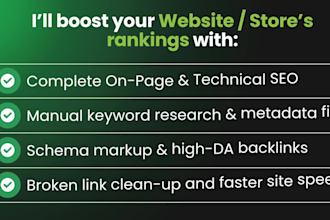 optimize website onpage technical SEO service shopify wordpress wix squarespace