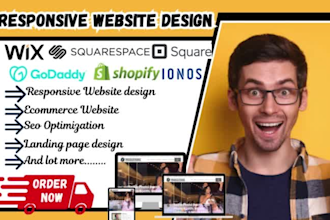 design responsive website on wix squarespace godaddy square store shopify ionos