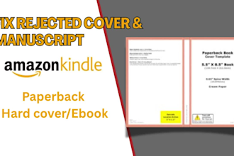 fix, resize, edit, modify, rejected, error amazon ebook, book cover, amazon kdp