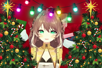 draw your vtuber male, female live2d vtuber model and rigging for christmas gift