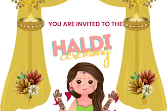 make wedding invitation card or any design 24 hours fast