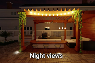 design your 3d garden,outdoor kitchen,BBQ, terrace,patio,entertaining,landscape