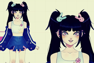 do live2d vtuber rigging, 2d model design, PSD prep and 2d character rig setup