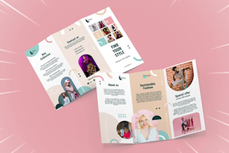 do brochure design and create bifold, trifold brochure design or flyer, leaflet