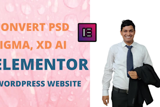 do elementor wordpress website from figma, PSD, image, clone elementor page