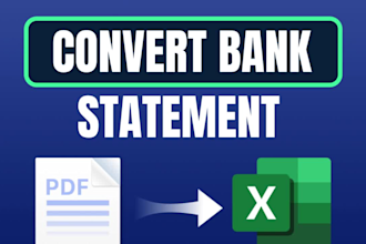 convert bank statement PDF to csv, excel, quickbooks