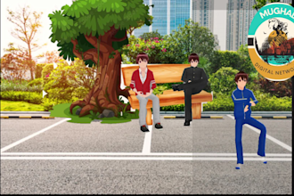 create 2d cartoon animation, character animation video