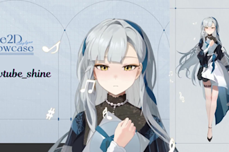 design and rig 2d vtuber, live2d design, vtuber design, live2d character, anime