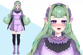 draw and rig live 2d vtuber model, vtuber commission and live 2d rigging