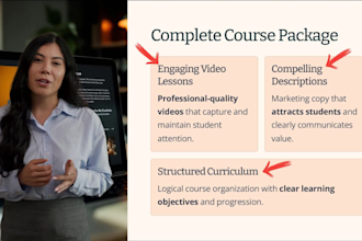 create a complete udemy style online course on any subject