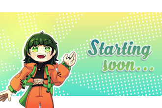create a cute, simple starting, brb, ending loop screen